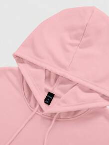 ROMWE MEN Street Life Men'S Printed Long Sleeve Hoodie Sweatshirt - Pink - View 7