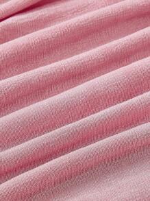 SHEIN X Jessie SHEIN MOD Của phụ nữ Xếp li Áo không dây Với 3D Hoa Chỉnh trang - Hồng - Xem 3