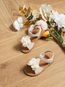 Girls' Summer Sandals, Toddler Princess Shoes With Lace, Non-Slip Beach Shoes For Babies - Apricot - View 1