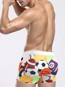 Men'S Football Print Boxer Briefs - Multicolor - View 2