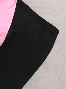 SHEIN Tween 女孩字母印花短袖 T 恤和短褲 2 件/套 - 粉色 - 查看 3