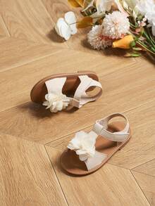 Girls' Summer Sandals, Toddler Princess Shoes With Lace, Non-Slip Beach Shoes For Babies - Apricot - View 4