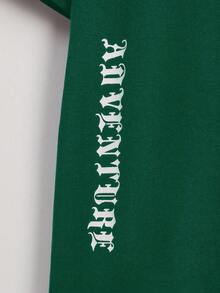 SHEIN Tween Boys' Casual Comfortable Lion Pattern T-Shirt - Green - View 6