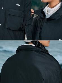 In My Nature Áo khoác thể thao có mũ trùm đầu ngoài trời dành cho nữ có khóa kéo phía trước và in chữ - màu đen - Xem 7