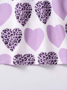 SHEIN 少女拼接細節長袖連衣裙 - 紫色 - 查看 4