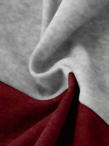 SHEIN LUNE Màu sắc Tương phản Dây rút Hoodie Với Lông cừu Và Dài Chiều dài - Nhiều màu - Xem 3