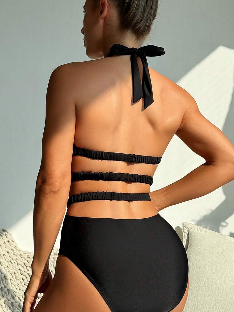 Summer Ladies' Plain Hollow Out Bikini Set Carnival