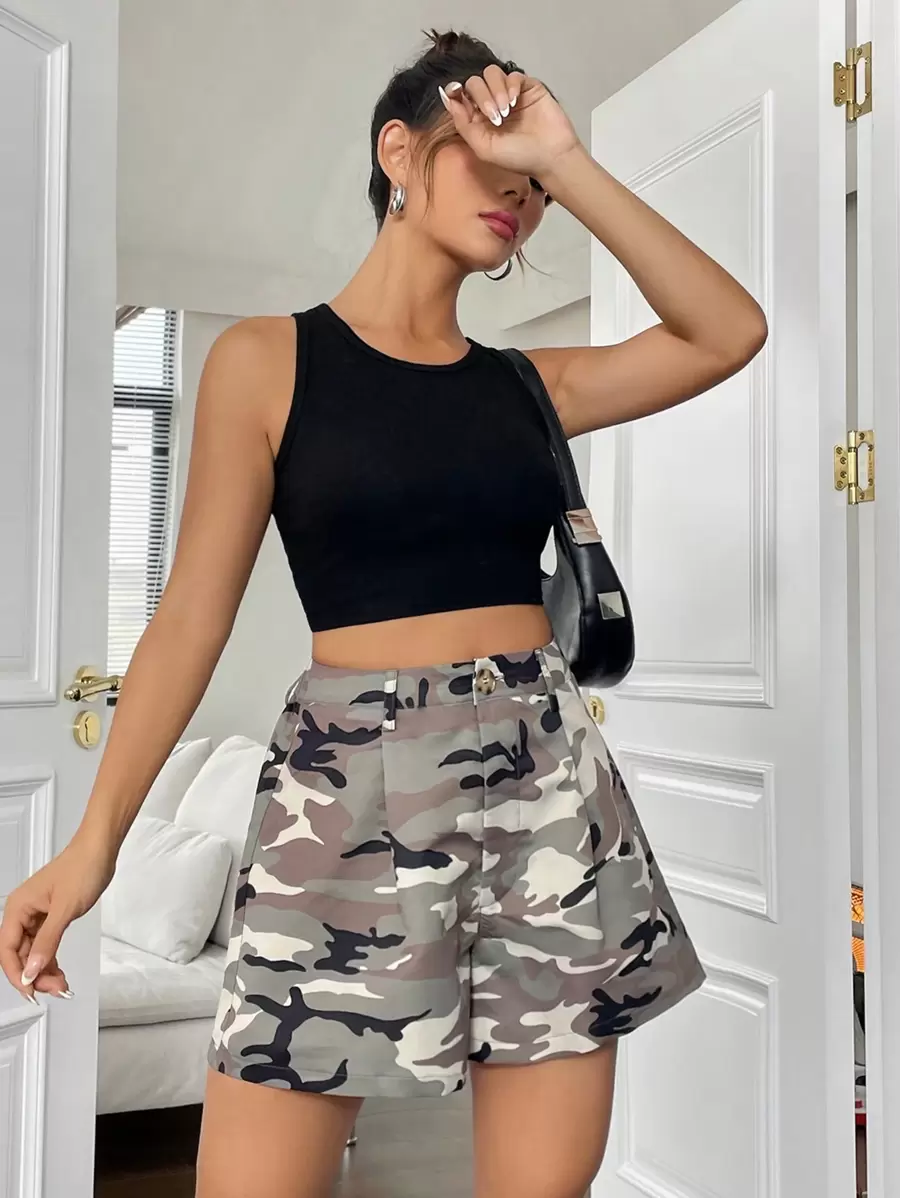 SHEIN Unity Women'S Camouflage Shorts - Multicolor - View 1