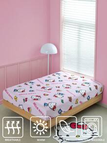 HELLO KITTY AND FRIENDS | SHEIN 粉紅色卡通床單 - 粉色 - 查看 5