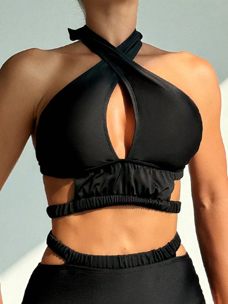 Summer Ladies' Plain Hollow Out Bikini Set Carnival