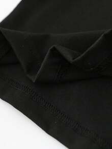 SHEIN 女童短袖t恤,印有新年快樂字樣 - 黑色 - 查看 5