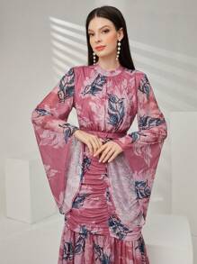 Modelyn Đầm dạ hội dài tay loe cổ đứng cho nữ - Nhiều màu - Xem 5