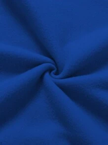 INAWLY Bộ áo hoodie và quần in hình trái tim cho nữ - Màu xanh lam - Xem 4