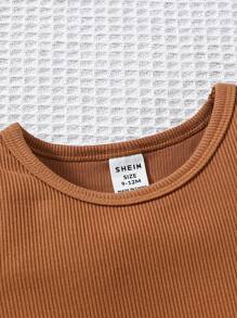 3pcs/Set Baby Girls' Letter Patched Tee And Shorts Outfit - Multicolor - View 3