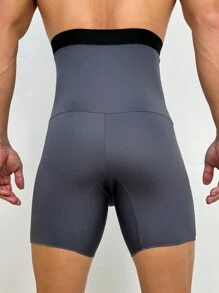 Men's High-Waist Body Shaping Boxer Briefs - Grey - View 2