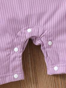 Baby Girl Ruffled Purple Jumpsuit - Purple - View 5