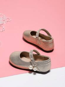 Girls' Sweet And Cute Princess Flat Shoes, Soft Bottom Dance Shoes With Stage Performance Design For Children, Autumn And Winter - Gold - View 2