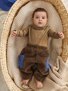 Ensemble bébé garçon de 2 pantalons décontractés et d'un chapeau, tenues de photographie adorables, adaptés aux vacances, à la prise de vues et aux rassemblements festifs - Multicolore - Voir 5