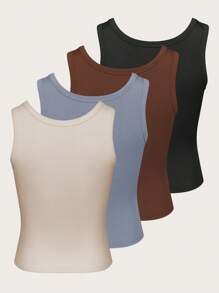 SHEIN Unity Women's Solid Color Tank Top For Summer - Multicolor - View 2