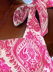 Swim Vcay Summer Beach One-Piece Cami Swimsuit With Allover Printed - Pink - View 4