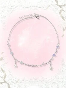 ROMWE Kawaii 1pc Cute Colorful Star Shaped Faux Pearl Beaded Necklace - Multicolor - View 2