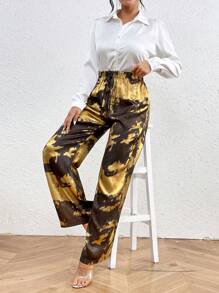SHEIN Clasi Pantalon Ombré À Taille Élastique - Multicolore - Voir 4