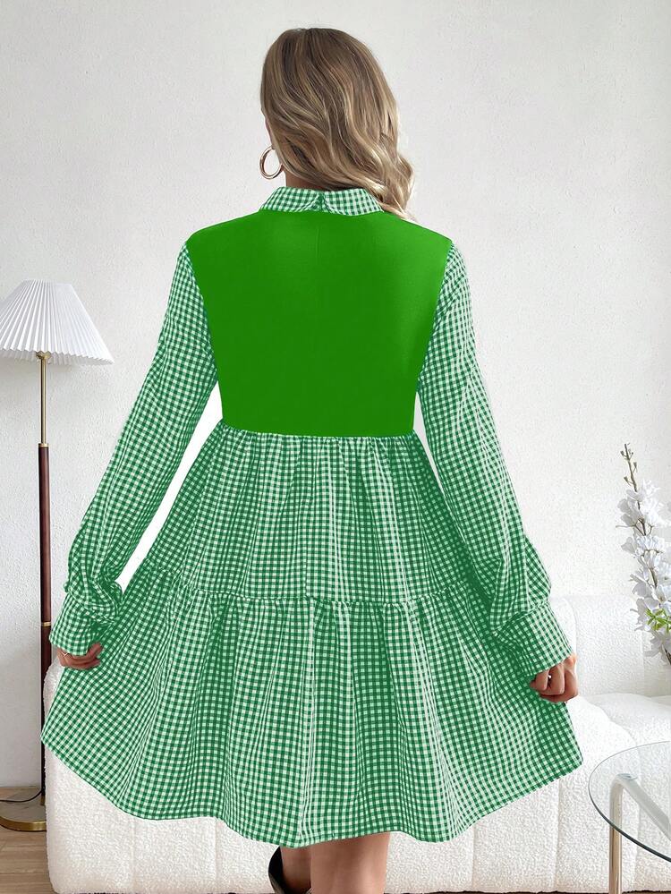 Maternity Gingham Pattern 2 In 1 Dress