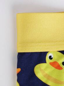 男士卡通鴨子印花平角褲 - 寶藍色 - 查看 3