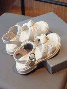 2024年新款女童拖鞋/戶外涼鞋/透氣親子沙灘鞋/平底柔軟兒童涼鞋 - 米色 - 查看 3