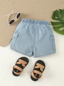SHEIN Vintaside Kids Shorts En Jean Décontracté Et Confortable Pour Bébés Garçons Avec Poches