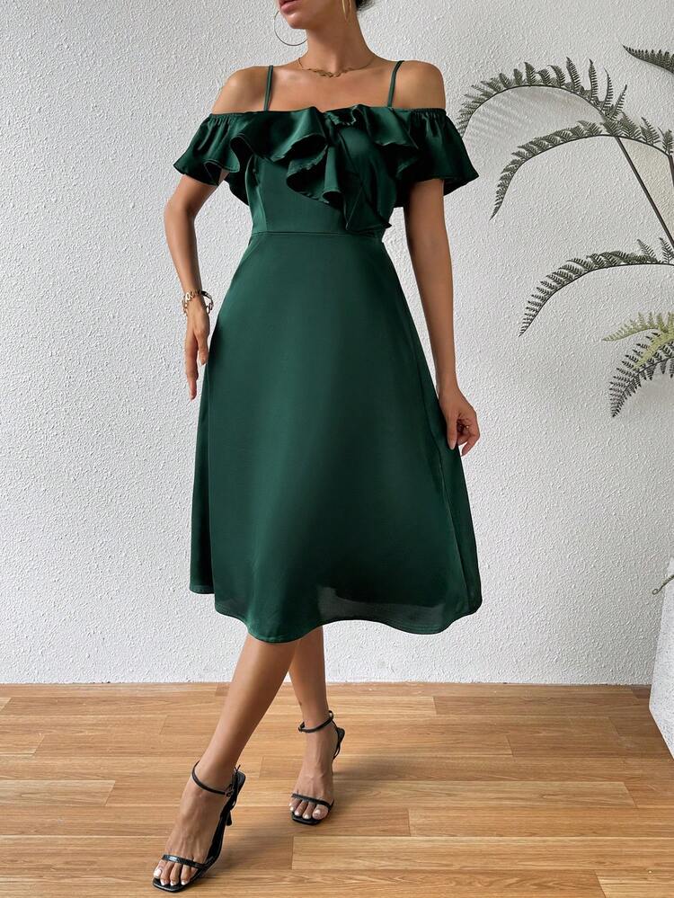 Ruffle Ruffle Hem Cami Dress