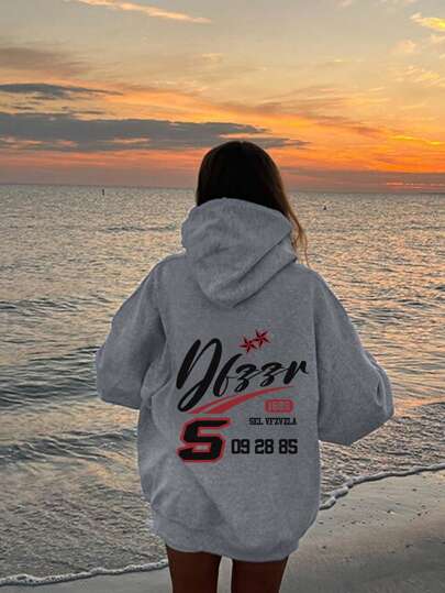 Sudadera Con Capucha Y Estampado De Letras