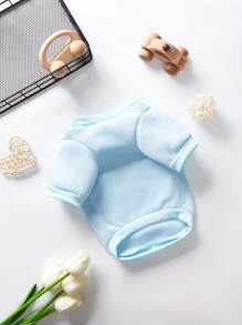 Debiesn Sudadera para mascotas 1 pieza sin gorro, estampada con patrón de corazones rosados y azules, para mantener caliente, vacaciones, amor, Día de San Valentín