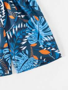 適用於青少年男童的熱帶印花游泳短褲 - 彩色 - 查看 4