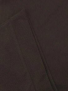 Men's Contrast Color Long Sleeve Polo Shirt - Brown - View 3