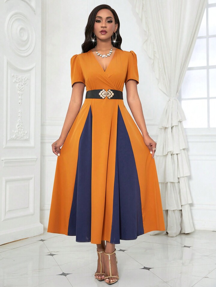 Shein color block clearance dress