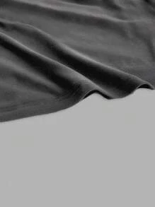 SHEIN EZwear 女士口號印花背心上衣，適合夏天 - 深灰色 - 查看 3