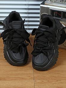 Thoải mái , Đơn giản Và Đúng mốt Ngoài trời Đi dạo Giải trí Giày dép Đối với phụ nữ , Cắt thấp , Lace-up , Khối màu Thiết kế , Linh hoạt , Tuyệt vời Đối với Đi làm , Khỏe mạnh , Du lịch , Kỳ nghỉ Và Tặng quà Dịp - màu đen - Xem 3