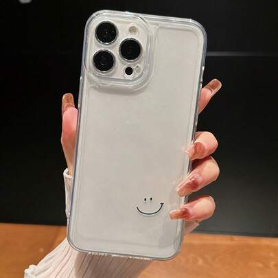 Chrisolux Artist Girlcore 透明手机壳，笑脸设计，节日