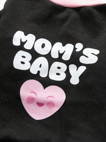 Debiesn Sudadera para perros pequeños con estampado de corazón de color rosa y negro sin gorro, para vacaciones, amor, Día de San Valentín