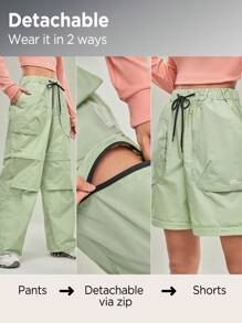 In My Nature Women's Outdoor Drawstring Cargo Pants - Grey - View 3