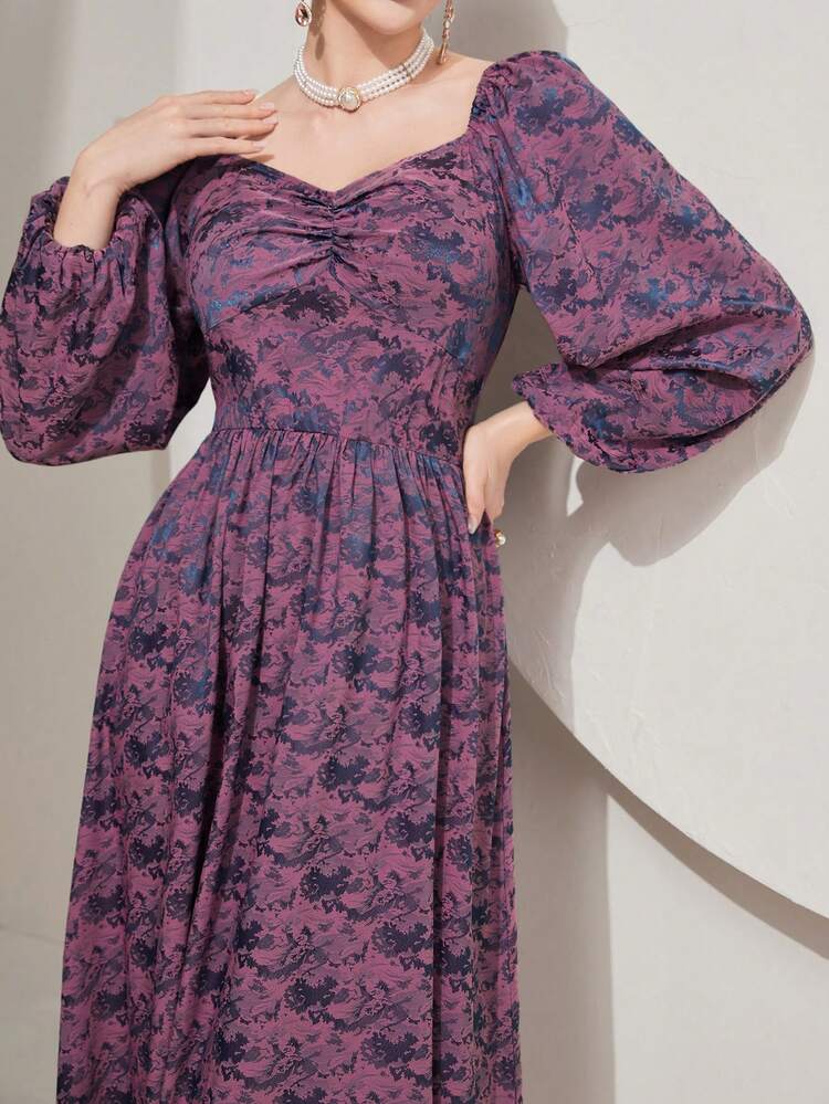 Sweetheart Neckline Lantern Sleeve Dress Long Evening Dresses Fall Cloth For Women