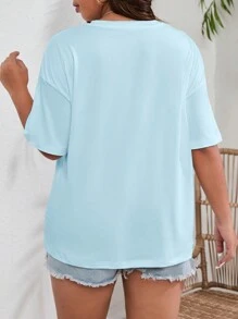INAWLY Camiseta De Talla Grande Para Mujer Con Estampado Floral Y Corte Holgado