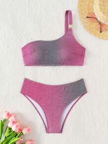 SHEIN Swim Women Bikini Sets All Over Print Casual Seksi - MultiWarna - View 3