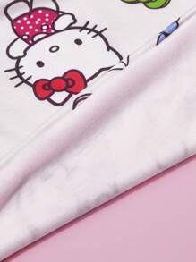 HELLO KITTY AND FRIENDS | SHEIN Cute Pink Baby Bedding Pillowcase And Duvet Cover 2pcs/Set