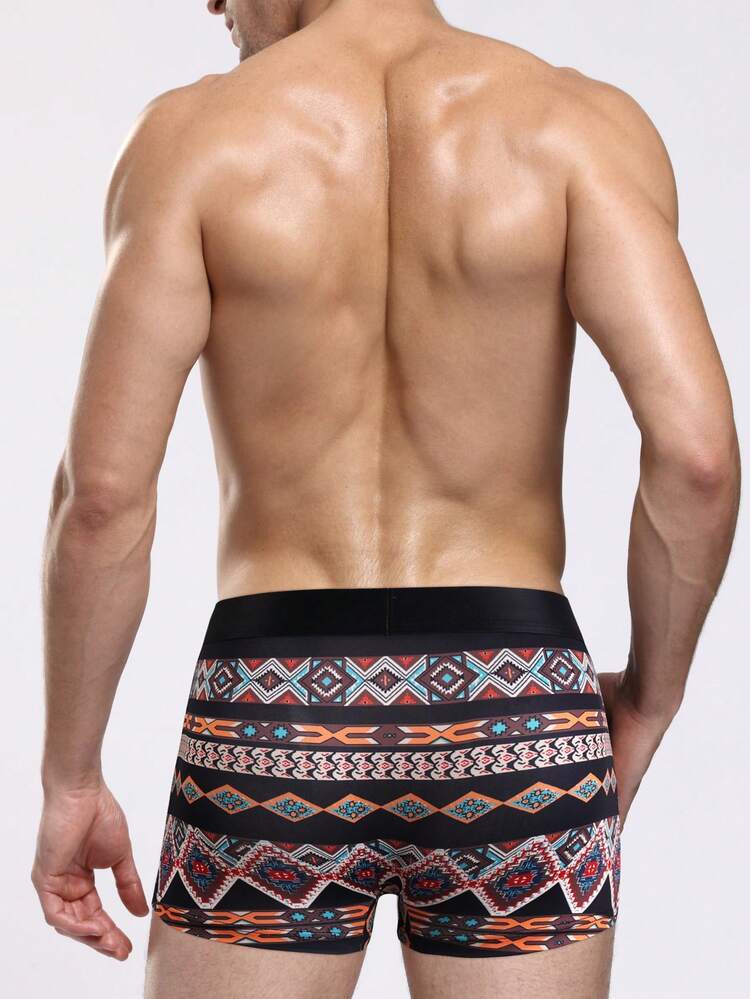 Men'S Geometric Pattern Boxer Briefs