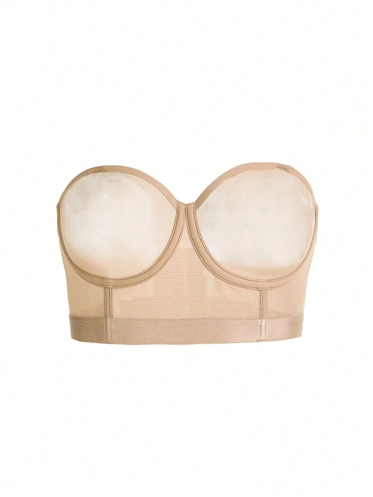 Leisure Ladies' Solid Color Strapless Bra ,3 Pcs