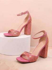 SHUZIA Women'S Pink High-Heeled Sandals - Hot Pink - View 2