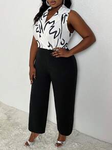 Slaydiva Plus Size Color-Block Floral Printed Patchwork Jumpsuit