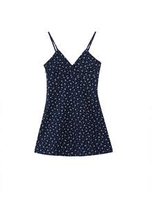 女士碎花吊带连衣裙